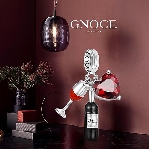 GNOCE Wine Cup Love Triple Pendant Charm 925 Sterling Silver Dangle Charms Jewelry Gift For Women Wife Fit Snake Chain Bracelets/Necklace3