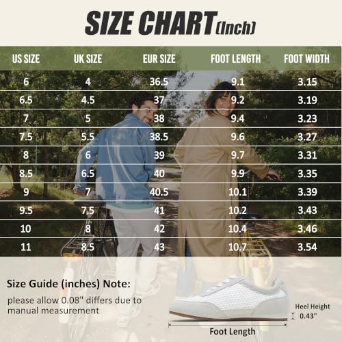 Vepose Women's White Grey Suede Leather Lace Up Sneakers, Size 7.5, 8206 by Vepose - Used condition - Image 5