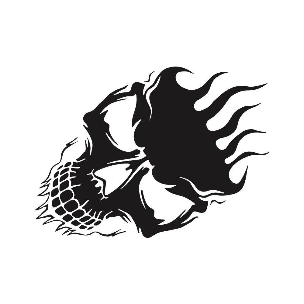 Bertdcx Matt Black Auto Accessory Stickers Skull Creative Car Sticker Auto Exterior Decoration Pvc Waterproof Decal(,60X34cm)