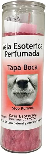 INDIO SPRITIUAL Aceite de palma Candle-Stop Rumors Vela esotérica de cera de aceite de palma (TAPA Boca ROJO)