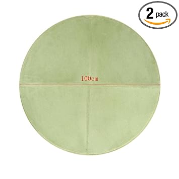 GIANTE Round Shape Dog Cat Coral Fleece Mat Warm Sleep Bedding Nest Pet Pad Green L