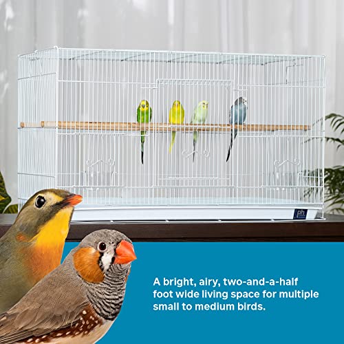 Prevue Pet Products Flight Cage Metal Steel Bird Crate, Multi-Bird Home Stackable Cage For Birds, Home Crate For Extra-Small Pet Parakeets, Finches, And More, White #TOP1