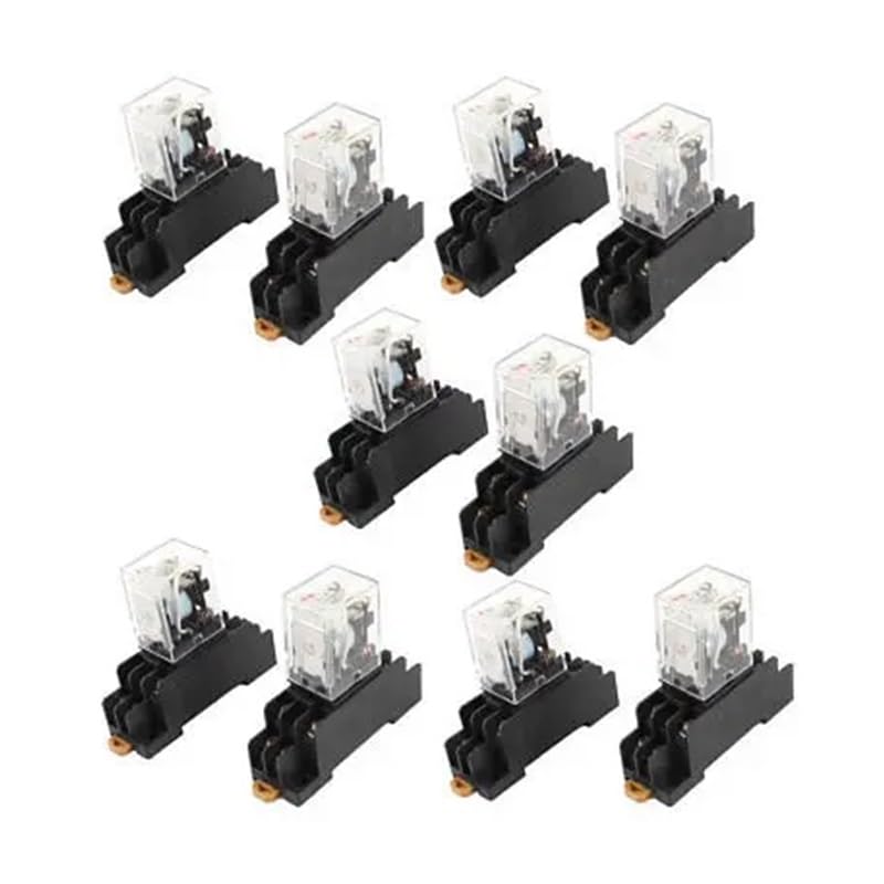 Relé de potencia de 8 pines DPDT con luz indicadora roja de bobina de CA 110/120 V y base de zócalo