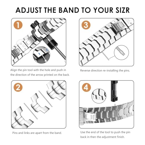 Bracelet sans espace Galaxy Watch 7 acier ajustable contre l'usure - 5