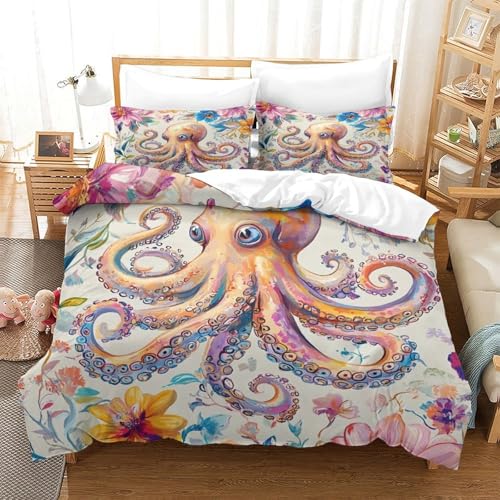 Housse de couette premium douce impression 3D raies océaniques 200x200