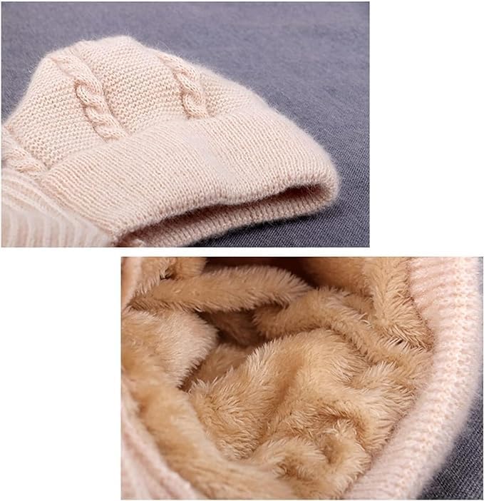 iYOGIzz Winter Cap for Women Woolen with Mufflers Women, 2 in 1 Mask Scarf Knitted Muffler & Girls Stylish caps Ear Protection (Multicolor) 3
