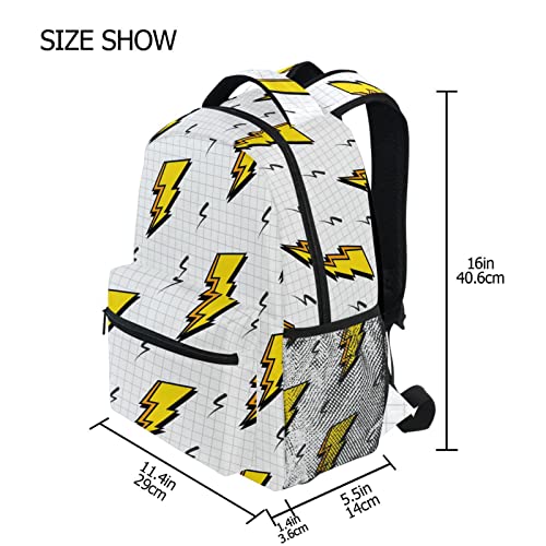 Tarity Lightning Bolts School Backpack Small Travel Bag Students Bookbags Teenagers Casual Daypacks Stylish Print Durable Backpack Laptop Computer Bag For Kids Boys Girls Women3