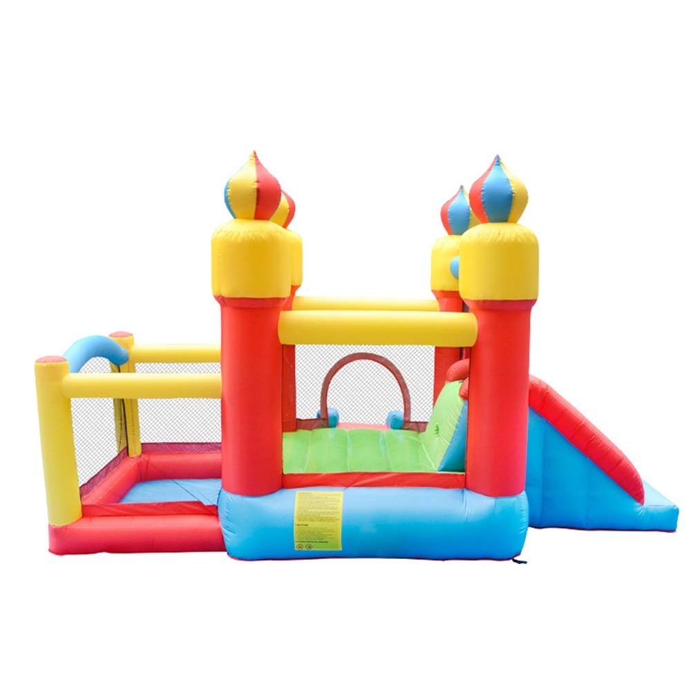Castillo Hinchable, Parque acuático Inflable con Castillo Hinchable, trampolín y tobogán de PVC de 435 x 270 x 225 cm