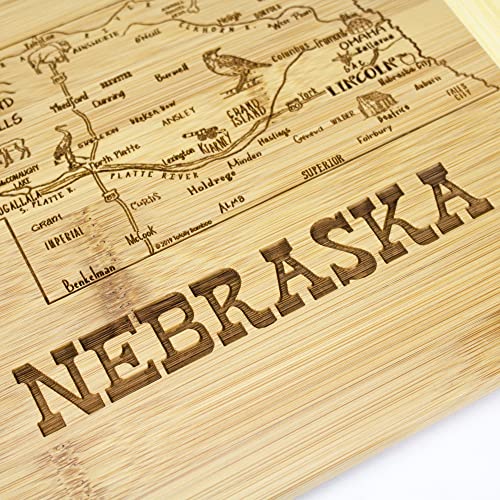 Image of Totally Bamboo A Slice of Life Nebraska Engraved Map Cutting Board