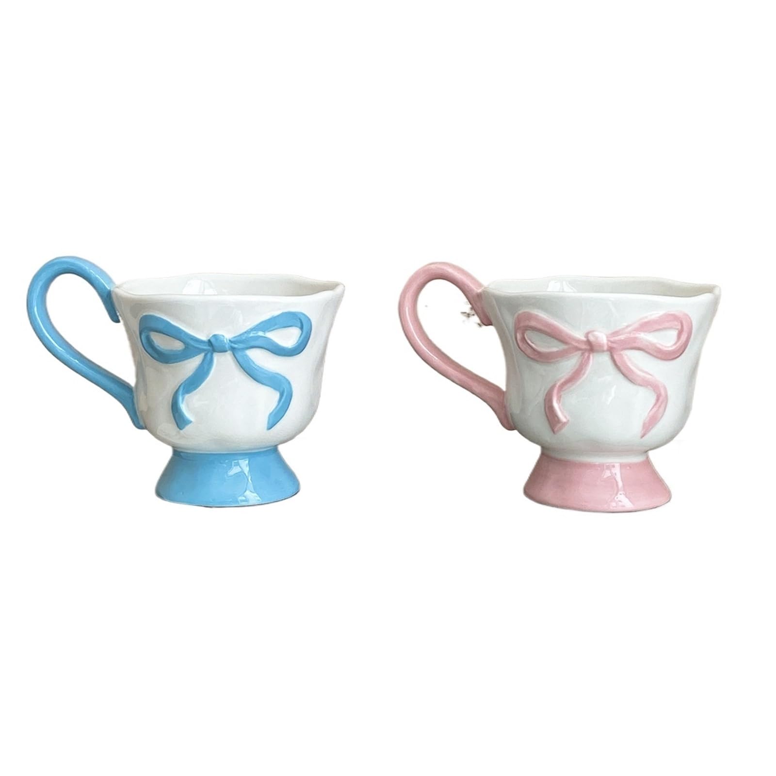 Paar Kaffeebecher 2 Stück 350 ml Schleifenbecher, Paarbecher, geeignet for Café-Kaffeemilchbecher, Frühstücks-Haferflocken-Joghurtbecher, Paarbecher, Bestie-Becher Für Weihnachten, Jahrestag