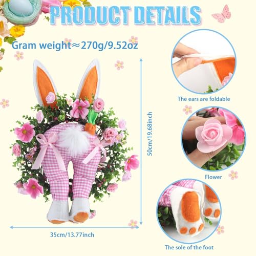 Couronne de Lapin de Pâques : l'accent de porte réutilisable qui ne fane pas