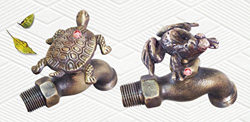 Decorative Solid Brass Garden Outdoor Faucet 4" Inches L - Turtle, Frog (Set Of 2 Pcs) #TOP3
