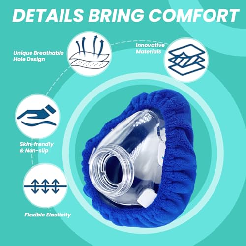 NATAKU 6-Pack Medium CPAP\' Mask Liners Complitable for Resmed F20 Full Face Mask Cushions, Ultra-Soft Micro-Fleece Reduces Air Leaks & Pressure Marks, Reusable Mask Covers, Breathable for All-Night - Thumbnail 4