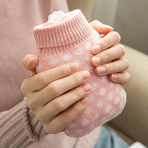 JINGYAN Bolsas de agua caliente Bolso de agua caliente la piña con tapa punto for cintura del estómago Calentador mano Calefacción silicona Relleno Botella invierno(Blue L)