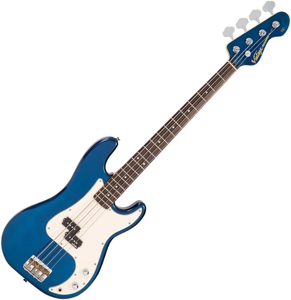 Vintage V4 Reissued Bass Guitar - Bayview Blue