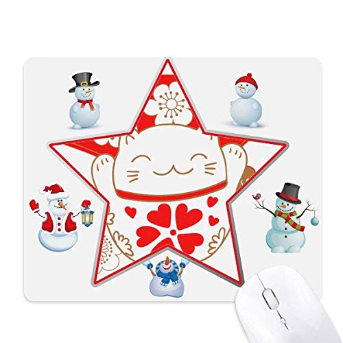 Tapis de Souris Chat de la Fortune et Fleurs de Cerisier pour Bureau Japonais