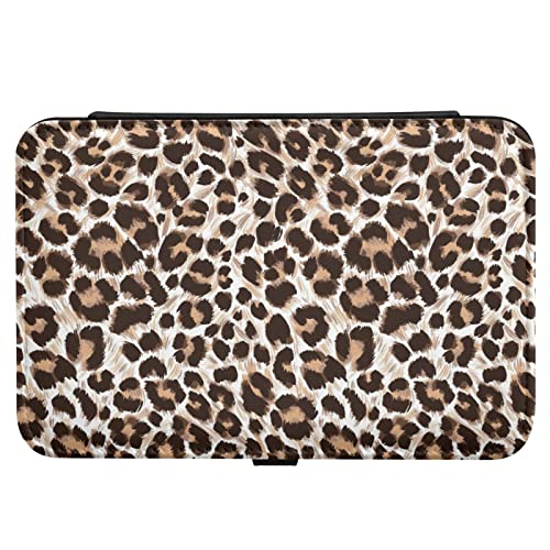 Leopard Cheetah Print Animal Travel Jewelry Box For Women Girls, Pu Leather Small Jewelry Organizer Double Layer Portable Jewelry Case For Earrings Rings Necklaces Bracelets #TOP1
