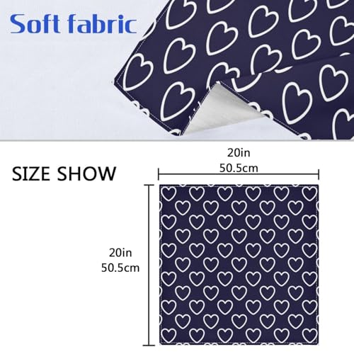 Servilletas de Tela Set de 6 20x20in Blanco Azul Navy miniatura 6