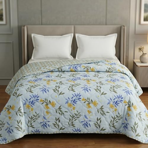 Image of DECORUM Cloud Cotton Double Bed Comforter 90x90 Inch 250 GSM | Ultrasonic Quilted AC Blanket | Lightweight All Season Microfiber Quilt | Ultra Soft & Warm Bedding