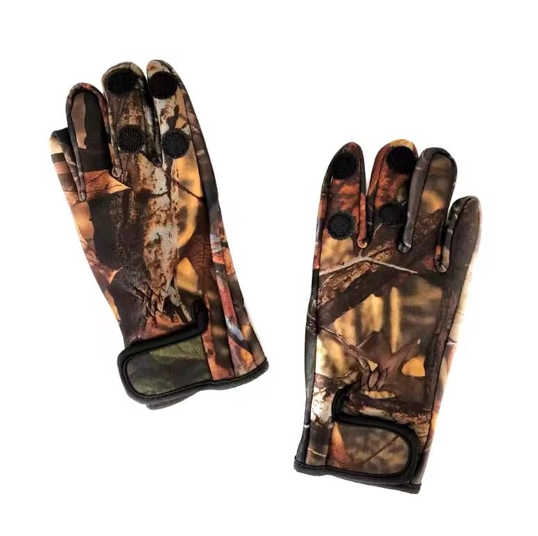 OYSTERBOY Winter Cold Weather Fishing Gloves Warm Insulated Water Repellent for Ice Fishing Fly Fishing Photography Motorcycling Shooting Hiking Outdoor Sports Men Women (Camouflag, Medium)