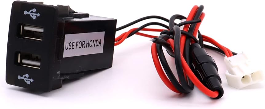 MOTONG Dual USB Socket for Honda - 2.1A Dual USB Type A Socket Port for Honda37 * 24mm