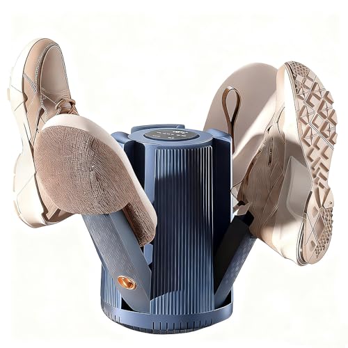 RNPKZ Electric Shoe Dryer, Portable Deodorizer Boots Warmer with 4 Brackets, Intelligent Shoe Dryer with 3 Temperature Setting Modes & Timer for Boots, Sneakers, Flats, Oxfords, Kid's Shoes (Blue)