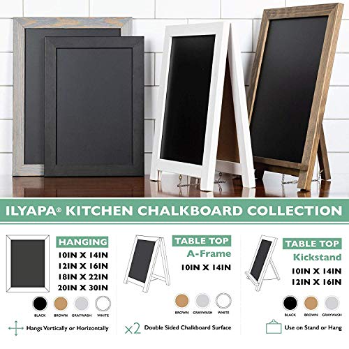 Rustic Wooden Magnetic Kitchen Chalkboard Sign - 12X16 Inch Brown Framed Wall Hanging Chalk Board For Farmhouse Decor, Wedding, Restaurant Menu & Home #TOP5