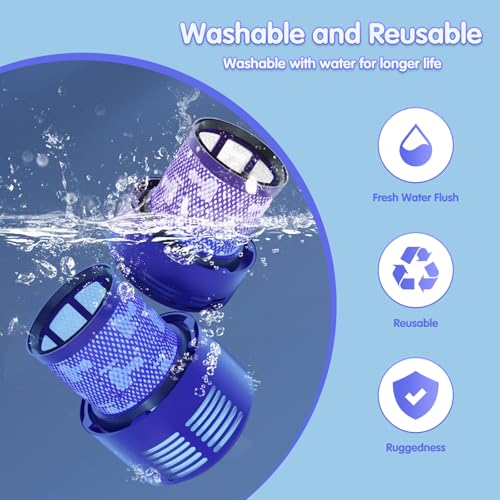 3 Stück Filter für Dyson V12 Waschbar Dyson V12 Ersatzteile Dyson V12 Filter für Dyson V12 Detect Slim Absolute V12 Detect Slim Staubsauger Ersetzen Sie Part 971517-01