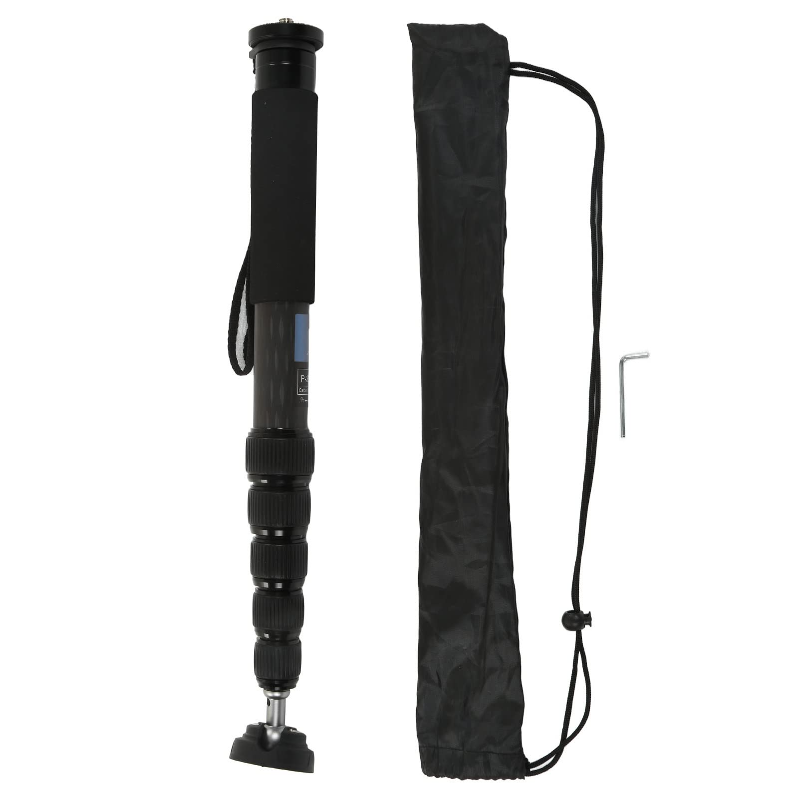 Monopié de Cámara, monopié de Fibra de Carbono de 6 Secciones de 65,4 Pulgadas con Bolsa de Transporte y Llave Hexagonal, monopié de Video Telescópico Portátil, Tamaño Plegable