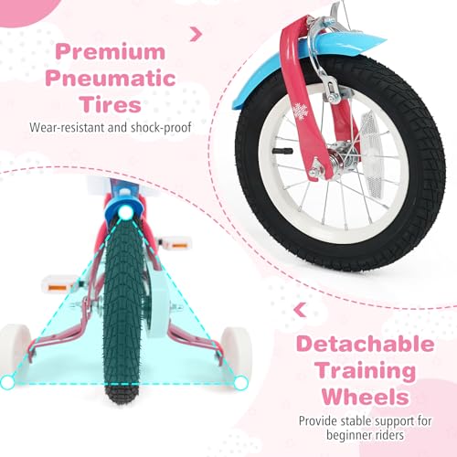 Image of BABY JOY Girls Bike with Streamers & Doll-Seat, Kids Bike for 3-8 Years Old