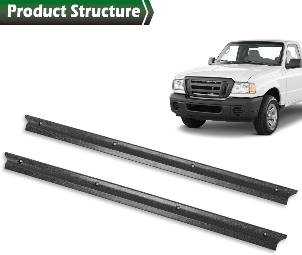 GRAND ORANGE Door Sill Scuff Plate Protector Pair Compatible with Ford Ranger Extended Cab & Regular Cab 1992-2011 Left and Right Black F57Z1013208A
