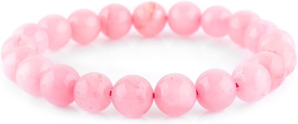 Natural Stretch Bracelet Gemstone Stress Relieve - Unisex Stretchable - Natural Full Rounds 10 mm Beads Dainty Unisex Jewelry Protection Jewelry