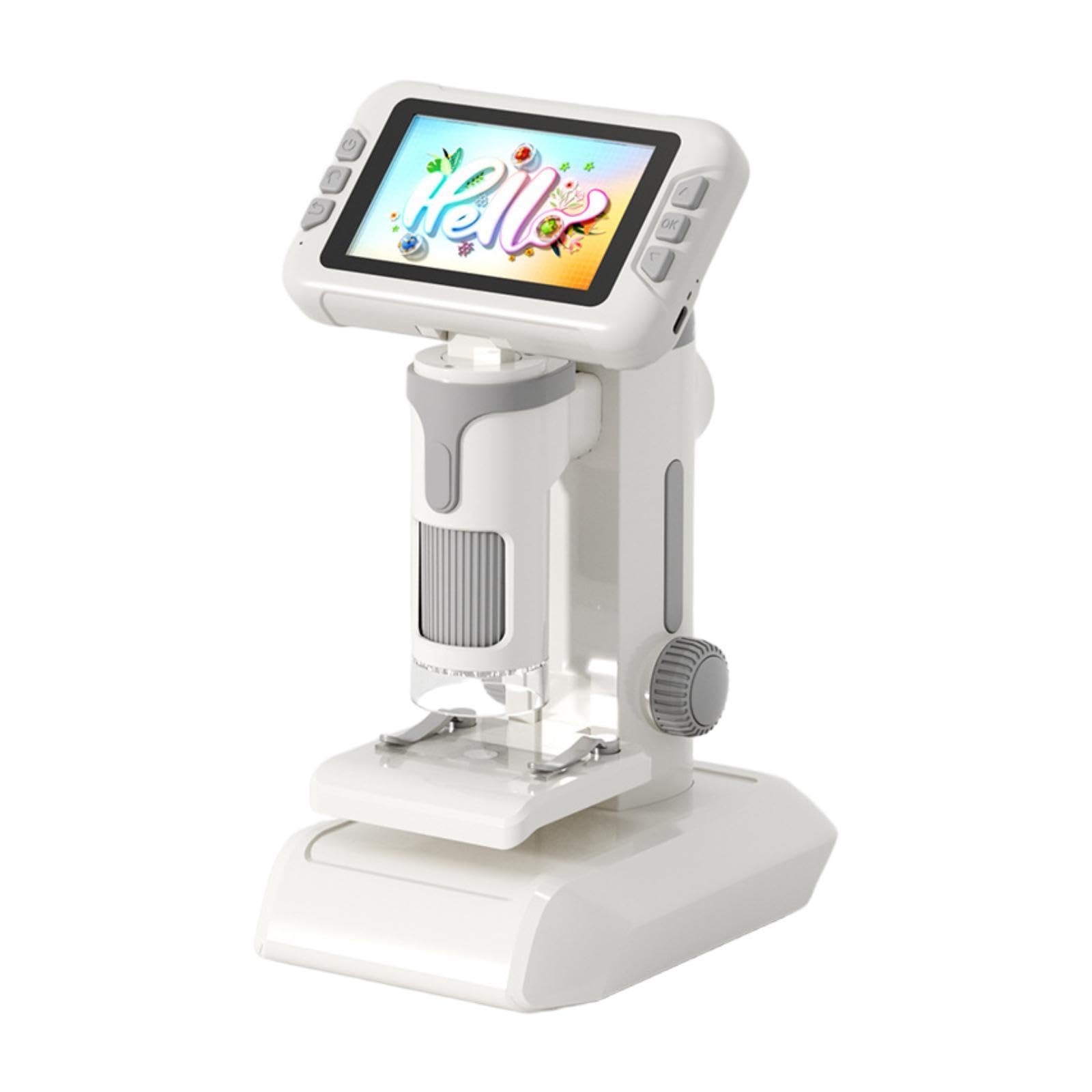 Microscopio Didattico per Bambini con Ingrandimento da 100x a 1600x. Giocattolo Scientifico per Bambini. Ideale per Studenti E Come Regalo di Complean, Grigio