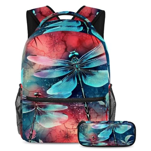 Cartable enfant Art Libellule Floral grand volume pour soulager le transport des cahiers