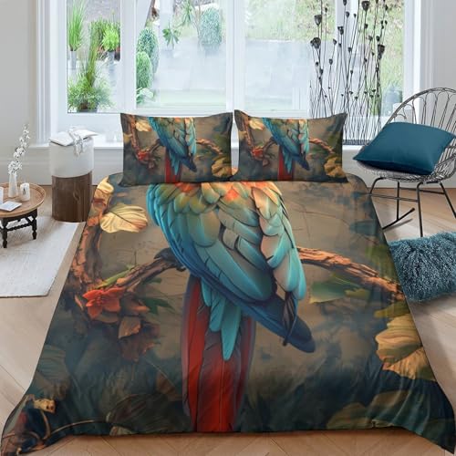 Housse de couette perroquet 3D douce et résistante - 2