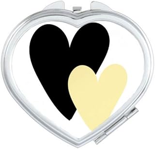 Double Heart Quote Handwrite Mirror Heart Portable Hand Pocket Makeup