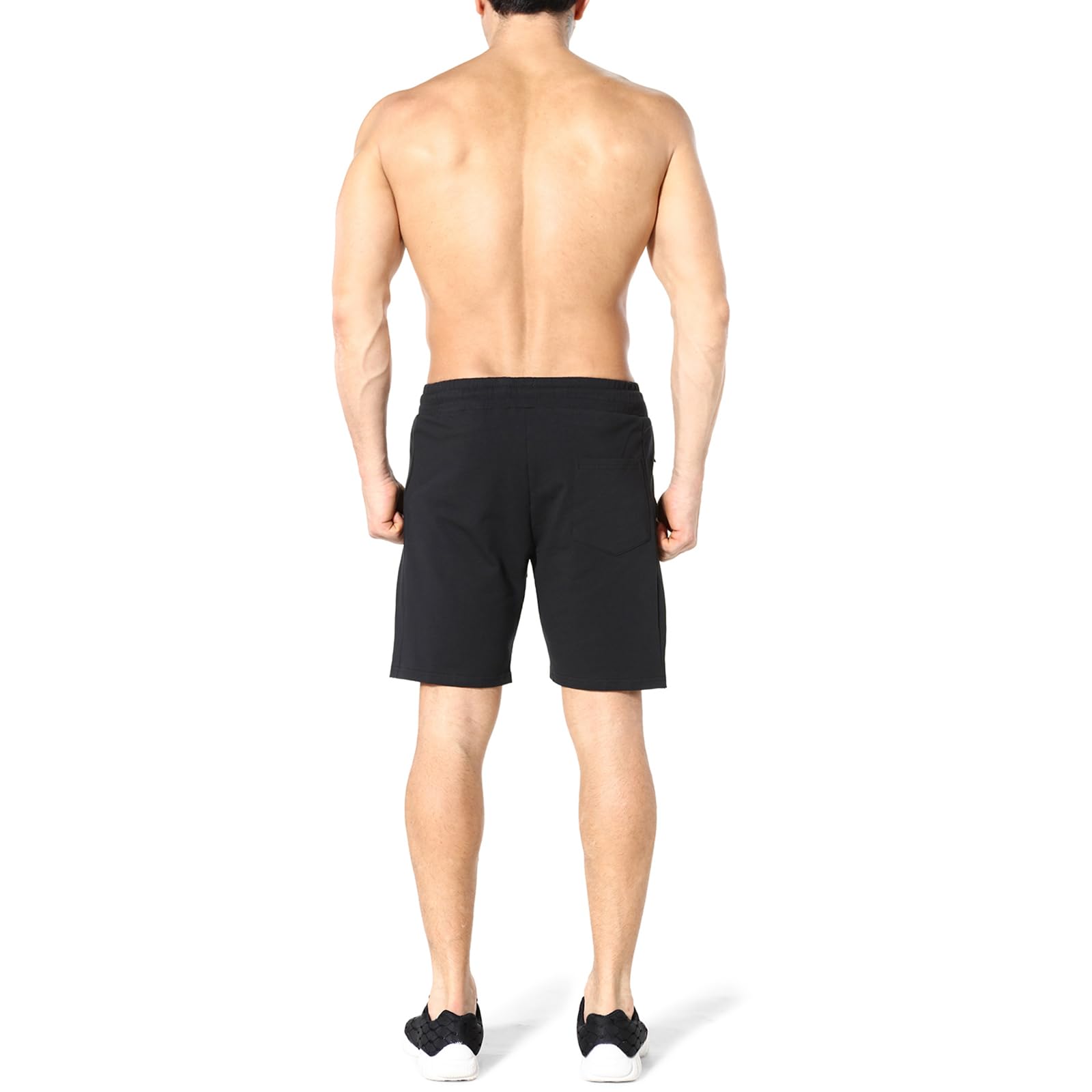 BROKIG Pantalones cortos de entrenamiento con cremallera para hombre, cómodos, con bolsillos para teléfono
