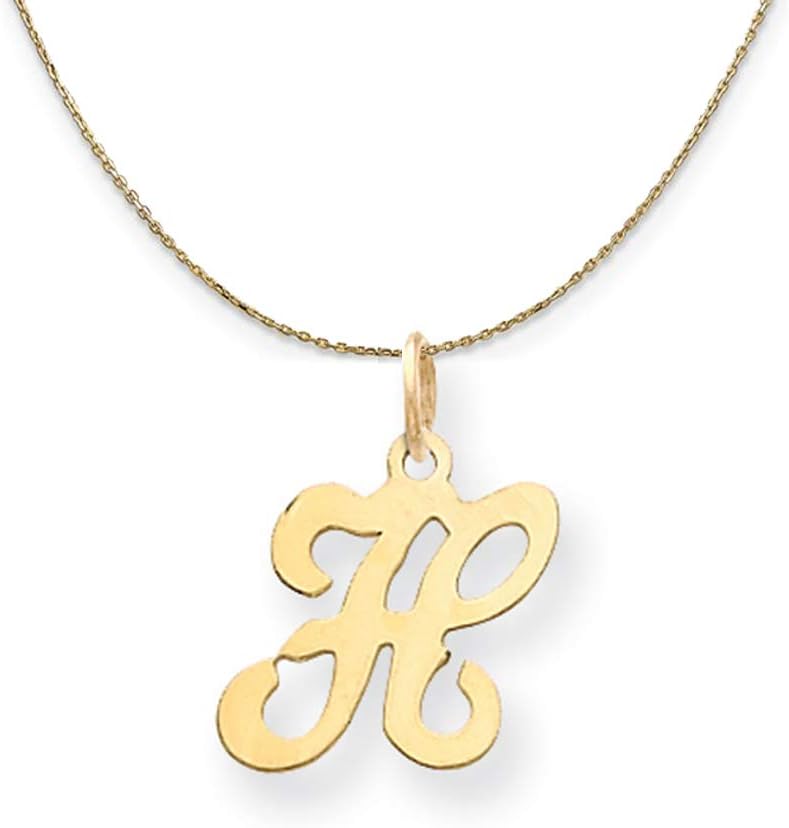 The Black Bow 14k Yellow Gold, Sophia, Sm Script Initial H Necklace
