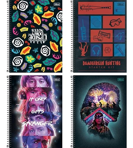 Caderno Universitário 1x1 80 fls C.D. Tilibra - Stranger Things 1