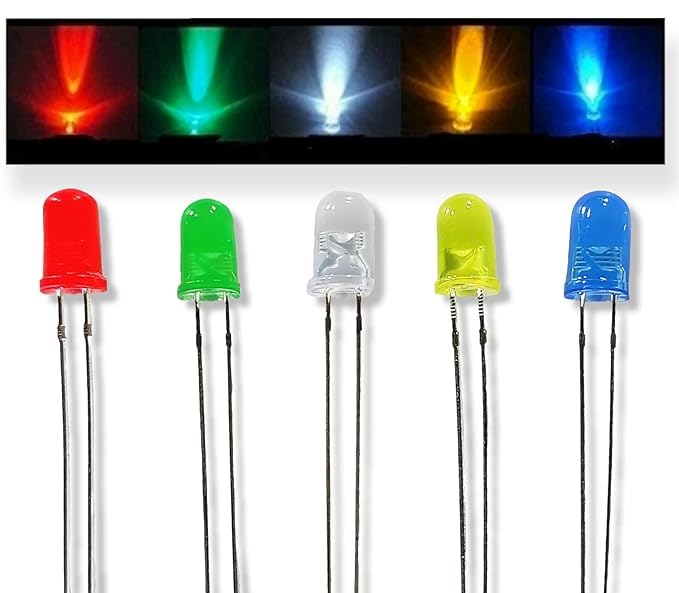 Im-ported 100 Pieces Diffused 5mm LED, Red,Blue,Green,Yellow (4 Colours 25 PCs Each) Highlight Colour for Arduino/Project Works (100 Pieces) 3 Volts (B0D8ZRKH2L) Amazon Price History, Amazon Price Tracker