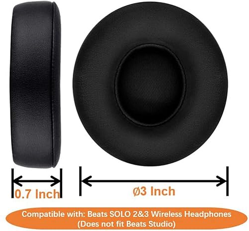 Miniatura 5 de Almohadillas profesionales de repuesto para auriculares Beats Solo 2 y 3 inalámbricos para auriculares  No se adapta a Beats Studio espuma mejorada