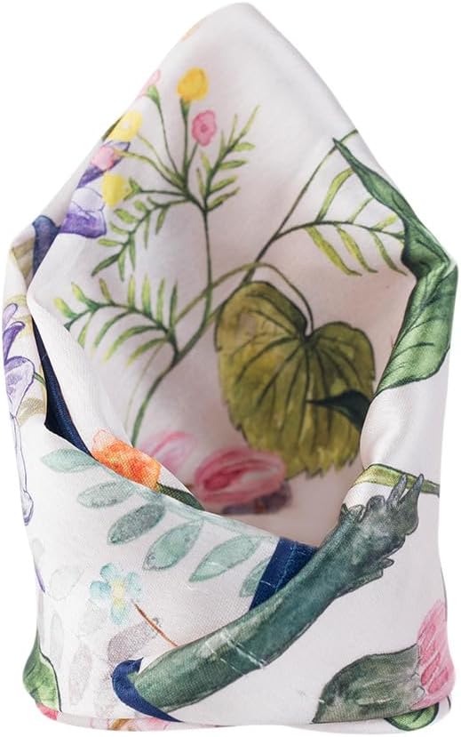 KOLOROBIAPretty Flora on Pastel Pocket Square for Men