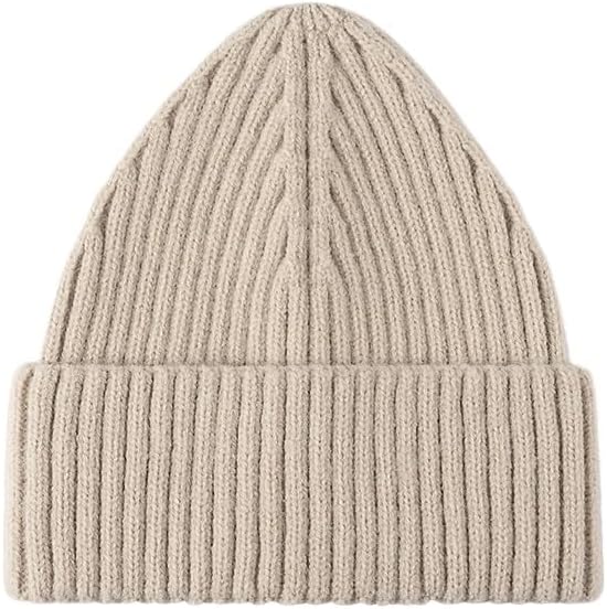 Winter Outdoor Wool Women's Cold Hat Black Brimless Warm Thick Knitted Hats
