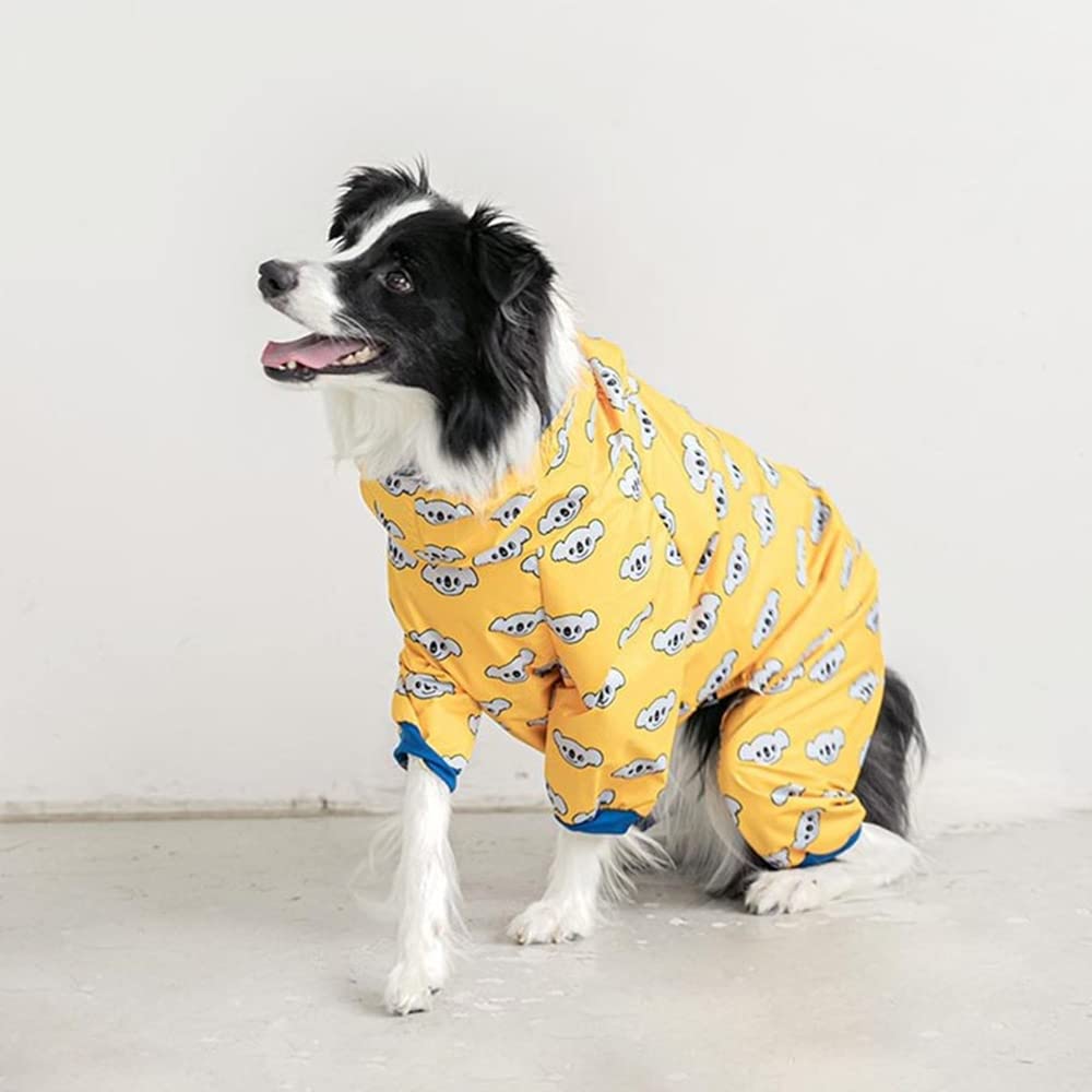 Impermeabile per Cani da Compagnia Impermeabile Universale A Quattro Zampe per Cani di Grossa Taglia all Inclusive con Impermeabile,Bianca,3XL