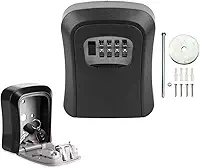 Mini Caixa de Segurança com Senha para Chaves e Cartões, Cofre Portátil, Uso Interno/Externo, à Prova d'Água e Resistente a Impactos