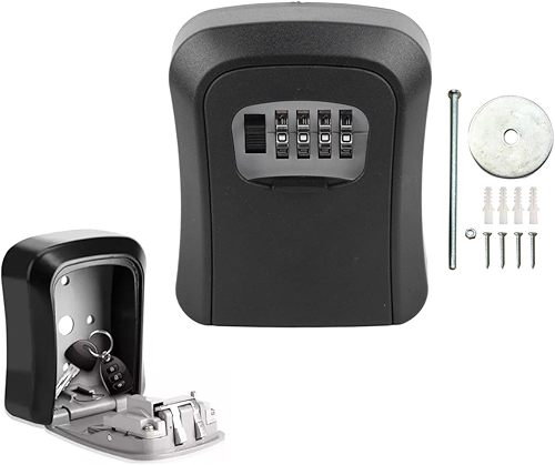 Mini Caixa de Segurança com Senha para Chaves e Cartões, Cofre Portátil, Uso Interno/Externo, à Prova d'Água e Resistente a Impactos