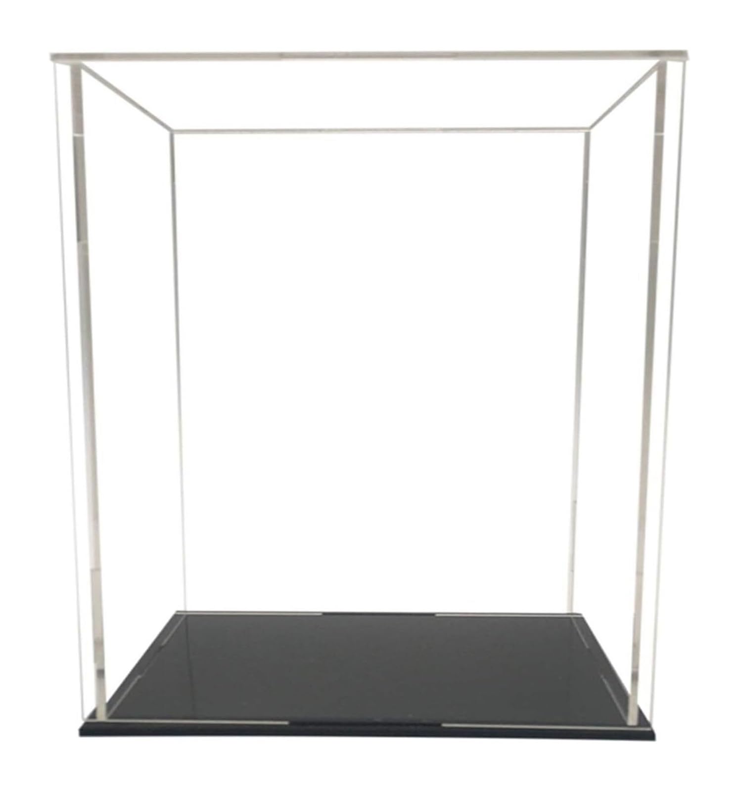 TVANTRUXIS Clear Acrylic Organizer Box, Acrylic Display Case With Black Mirrored Base Clear Multiple Sizes(40x35x40CM)