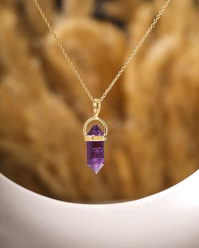 Miniatura 2 de YoTreasure Gold Over Sterling Silver Necklace Amethyst Tourmaline Moonstone Green Onyx Black Onyx Chain Necklace 18"