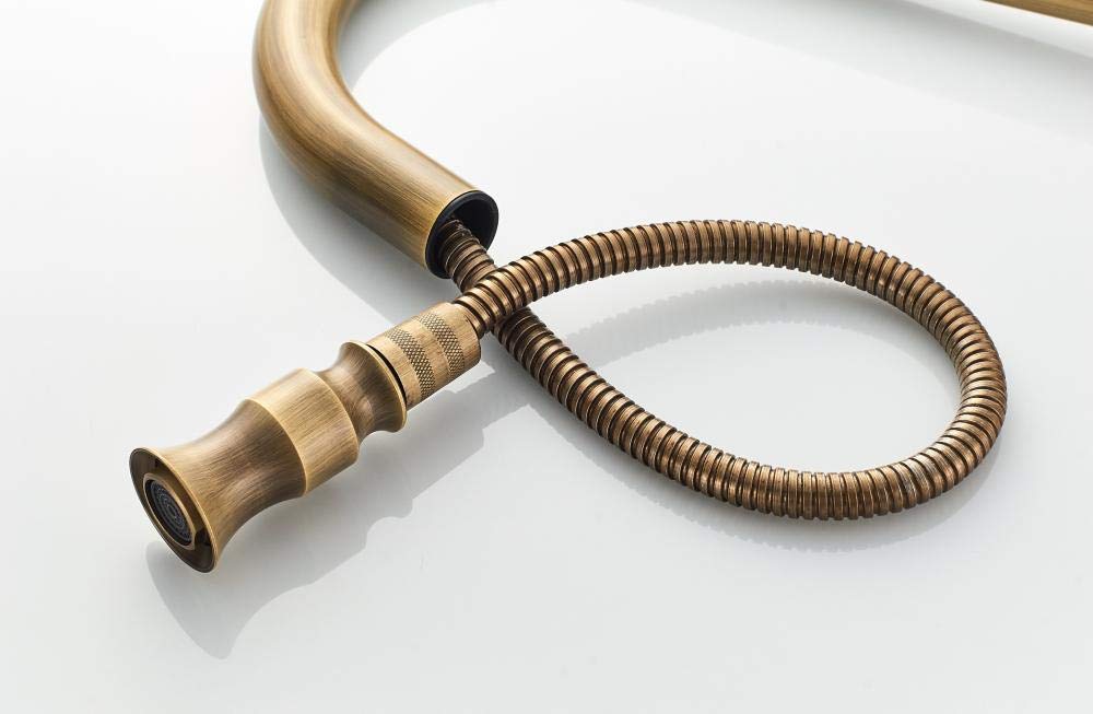 Grifo de cocina extraíble giratorio de 360 grados, dorado/cromo/metal/negro, boquilla de arco alto, mezclador moderno para fregadero, accesorios de cocina, versátil y duradero