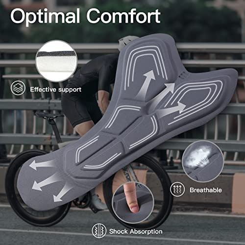 NOOYME Fahrradhose Herren Radunterhose Schnelltrockende Radlerhose Herren mit Sitzpolster 4D Atmungsaktive Fahrradunterhose Gepolstert Elastische Radhose Leichte Radlerhose